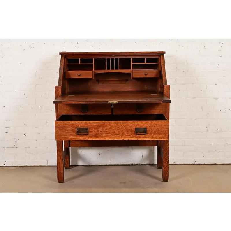 XX secolo Stickley Brothers Scrivania antica in Oak Arts & Crafts, CIRCA 1900 in vendita