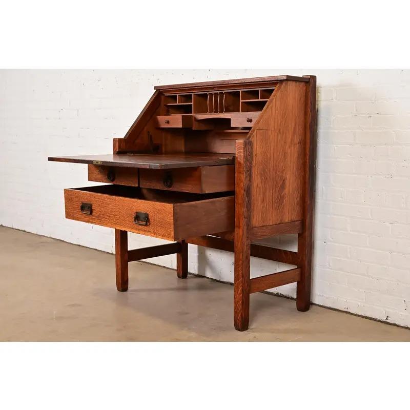Rame Stickley Brothers Scrivania antica in Oak Arts & Crafts, CIRCA 1900 in vendita