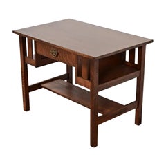 Escritorio Arts & Crafts Stickley Brothers Con Librerías Incorporadas, Recién Acabado