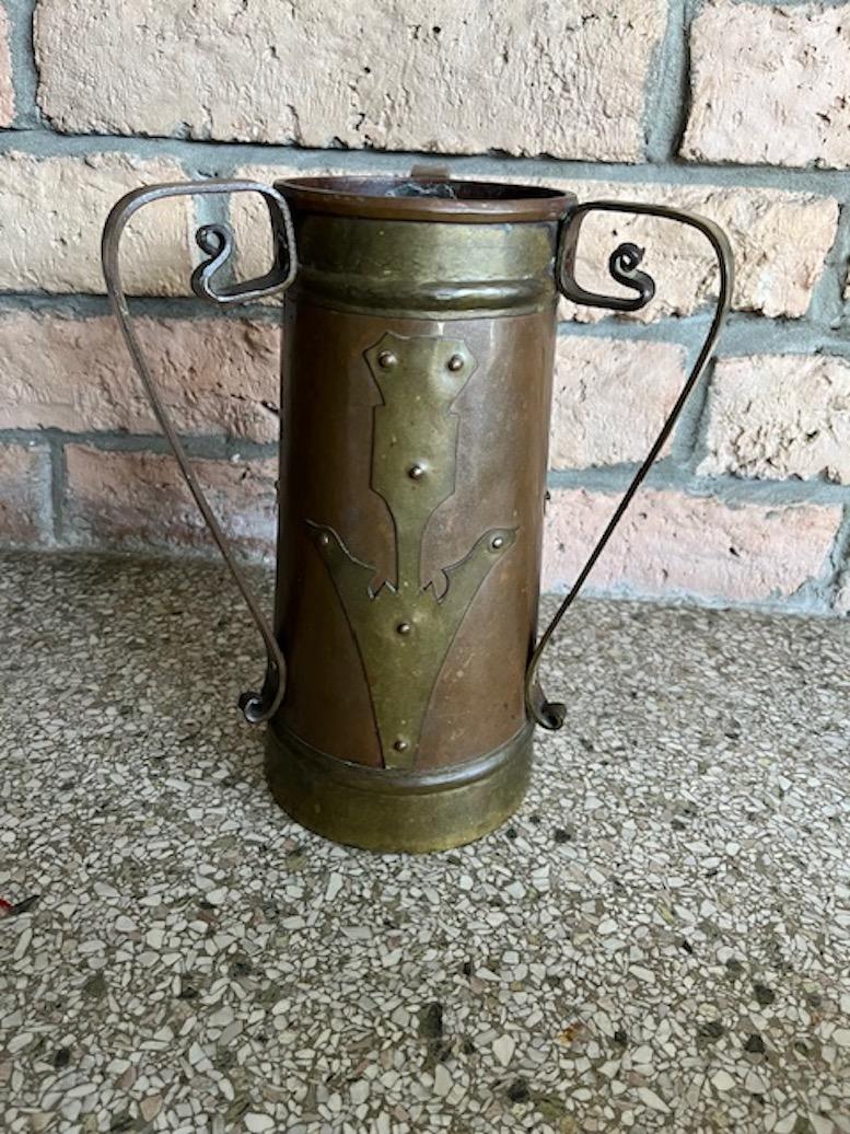 American Stickley Brothers Copper Oversized Loving Cup/ Vase For Sale