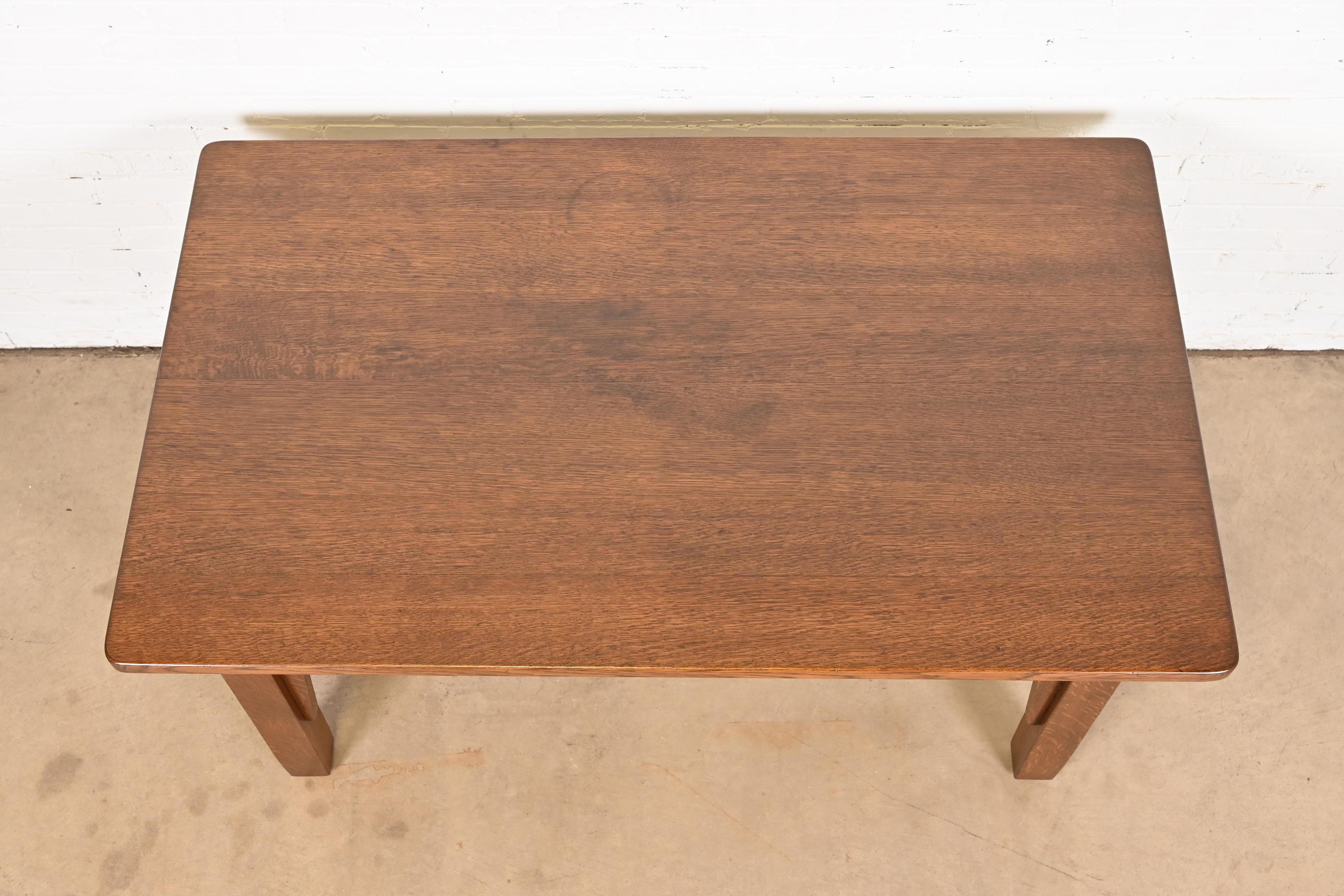 Stickley Brothers Mission Arts & Crafts Schreibtisch oder Bibliothekstisch aus Eiche, restauriert im Angebot 3