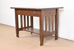 Stickley Brothers Mission Arts & Crafts Schreibtisch oder Bibliothekstisch aus Eiche, restauriert