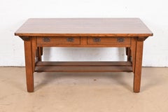 Stickley Brothers Mission Oak Arts & Crafts Desk or Library Table, Restored