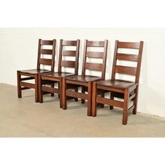 Stickley Brothers Mission Oak Arts & Crafts Dining Chairs, Newly Refinished