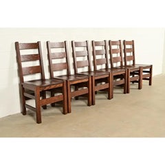 Stickley Brothers Mission Oak Arts & Crafts Dining Chairs, Newly Refinished