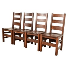 Stickley Brothers Mission Oak Arts & Crafts Dining Chairs, Newly Refinished