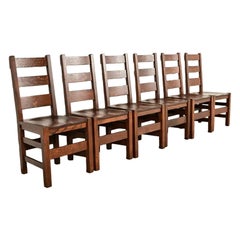 Stickley Brothers Mission Oak Arts & Crafts Dining Chairs, Newly Refinished