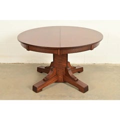 Table de salle à manger en chêne Arts & Crafts Stickley Brothers Mission Oak, nouvellement repeinte