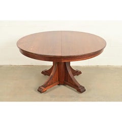 Stickley Brothers Mission Oak Arts & Crafts Extension Dining Table, Circa 1910