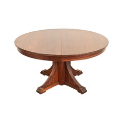 Stickley Brothers Mission Oak Arts & Crafts Extension Dining Table, Circa 1910