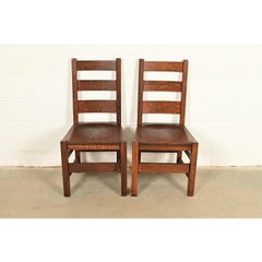 Stickley Brothers Mission Oak Arts & Crafts Side Chairs, Newly Refinished