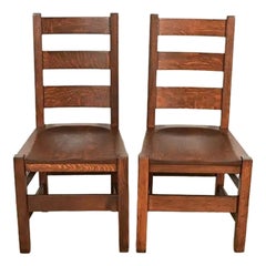 Stickley Brothers Mission Oak Arts & Crafts Side Chairs, Newly Refinished