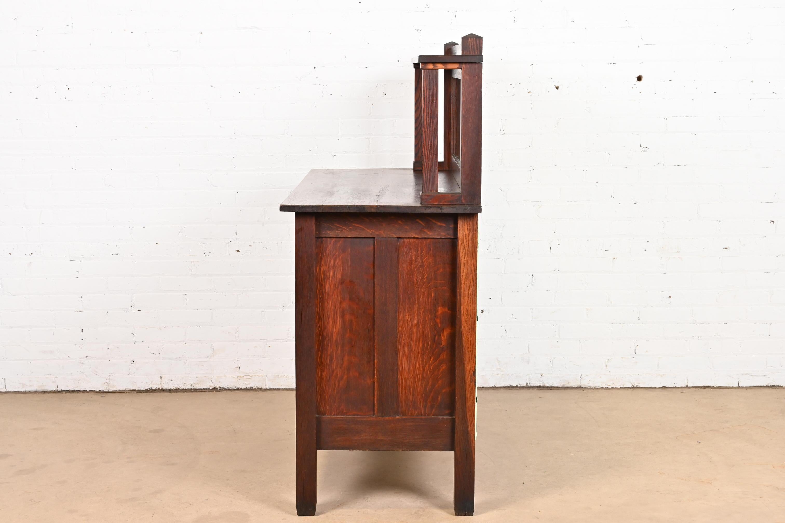 Buffet ou meuble de bar Arts & Crafts Mission en chêne de Stickley Brothers, vers 1900 en vente 3