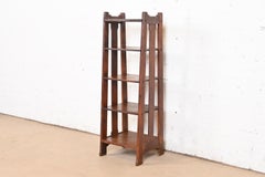 Stickley Brothers Mission Oak Arts & Crafts Slatted Bookcase or Magazine Rack