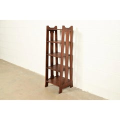 Stickley Brothers Mission Oak Arts & Crafts Slatted Bookcase or Magazine Rack