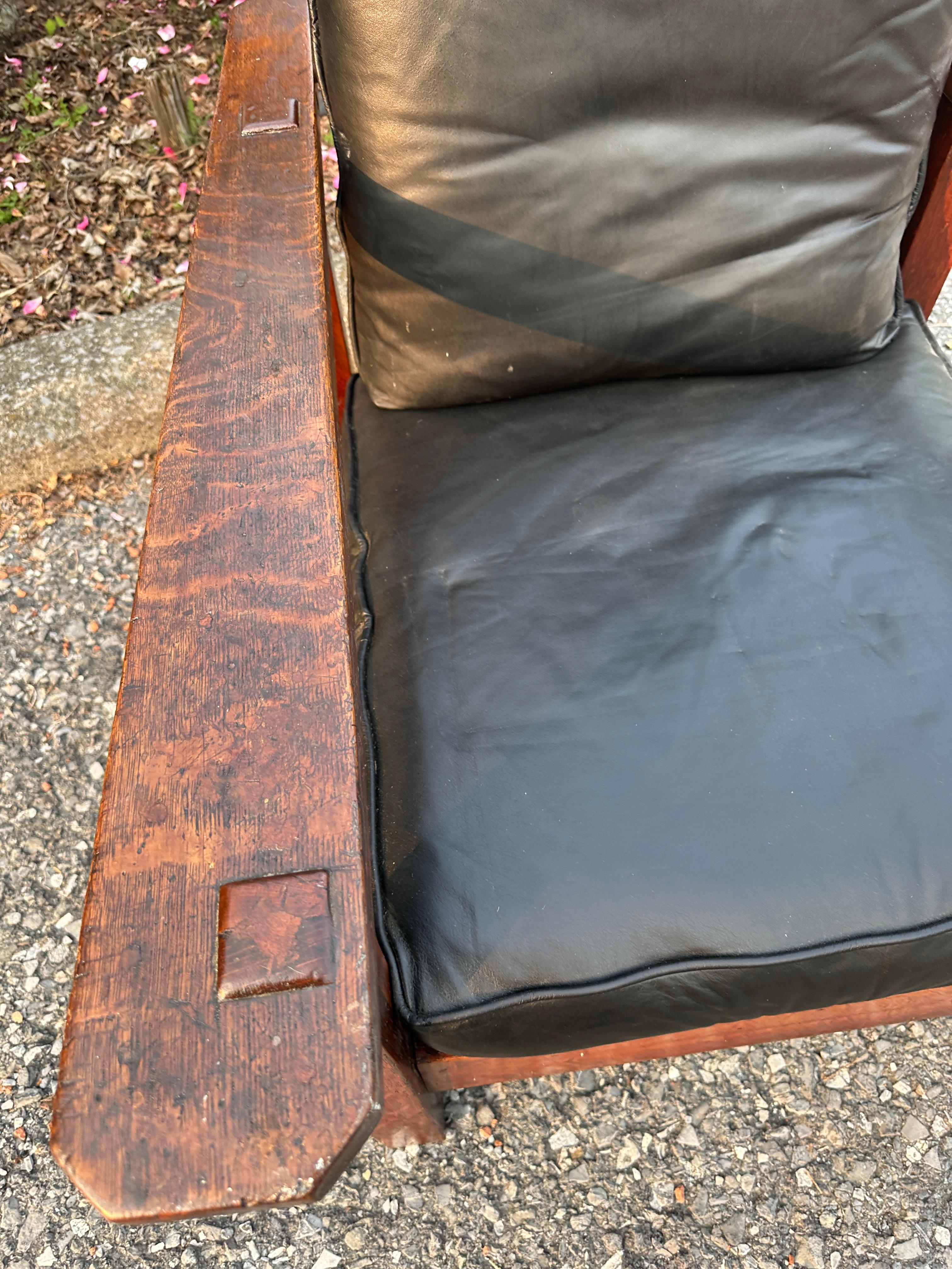 Américain Chaise Morris de Stickley Brothers (Recliner) Model No. 64.  Signé ! - W8029 en vente