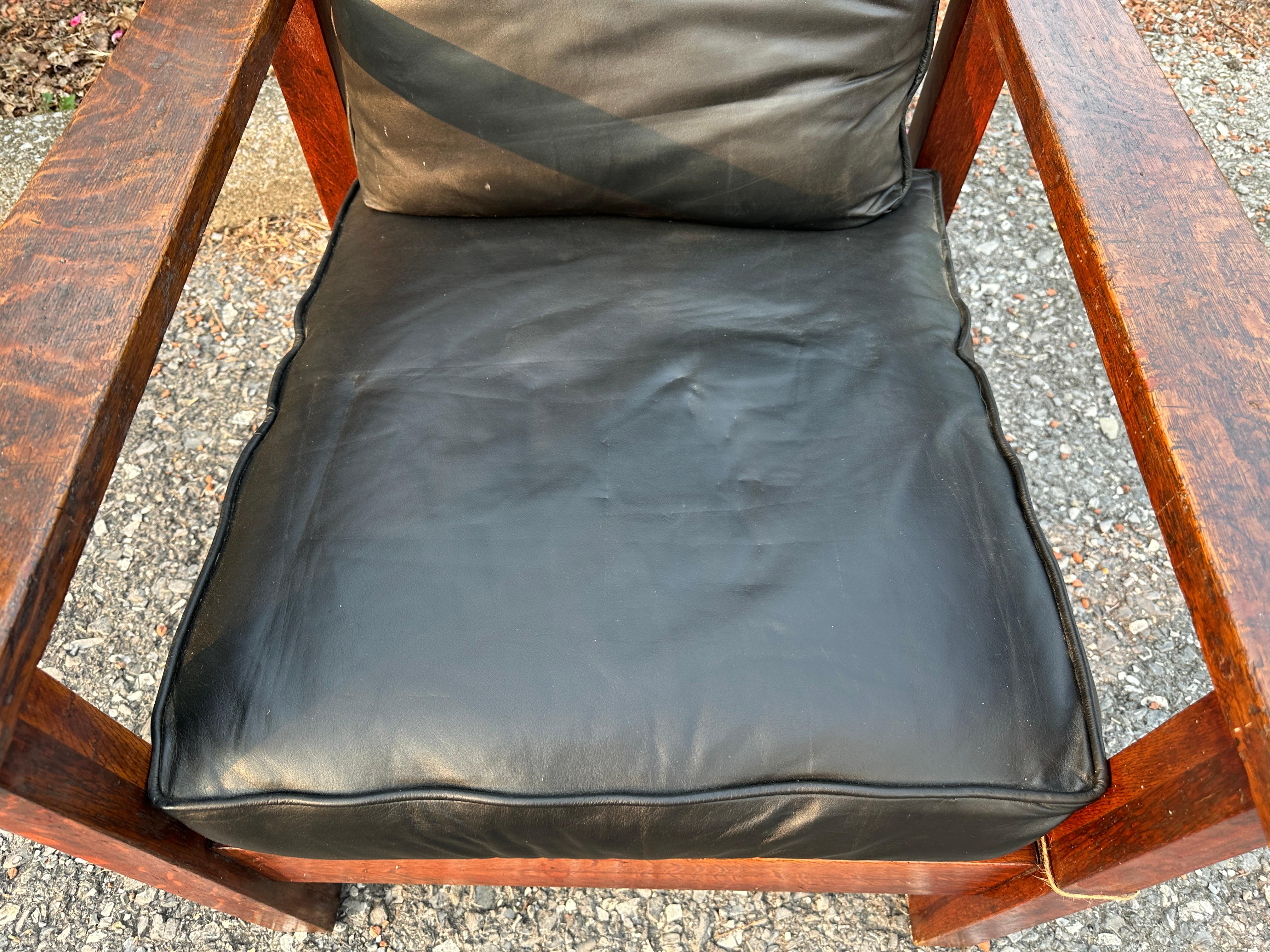Chaise Morris de Stickley Brothers (Recliner) Model No. 64.  Signé ! - W8029 Bon état - En vente à Shamokin Dam, PA
