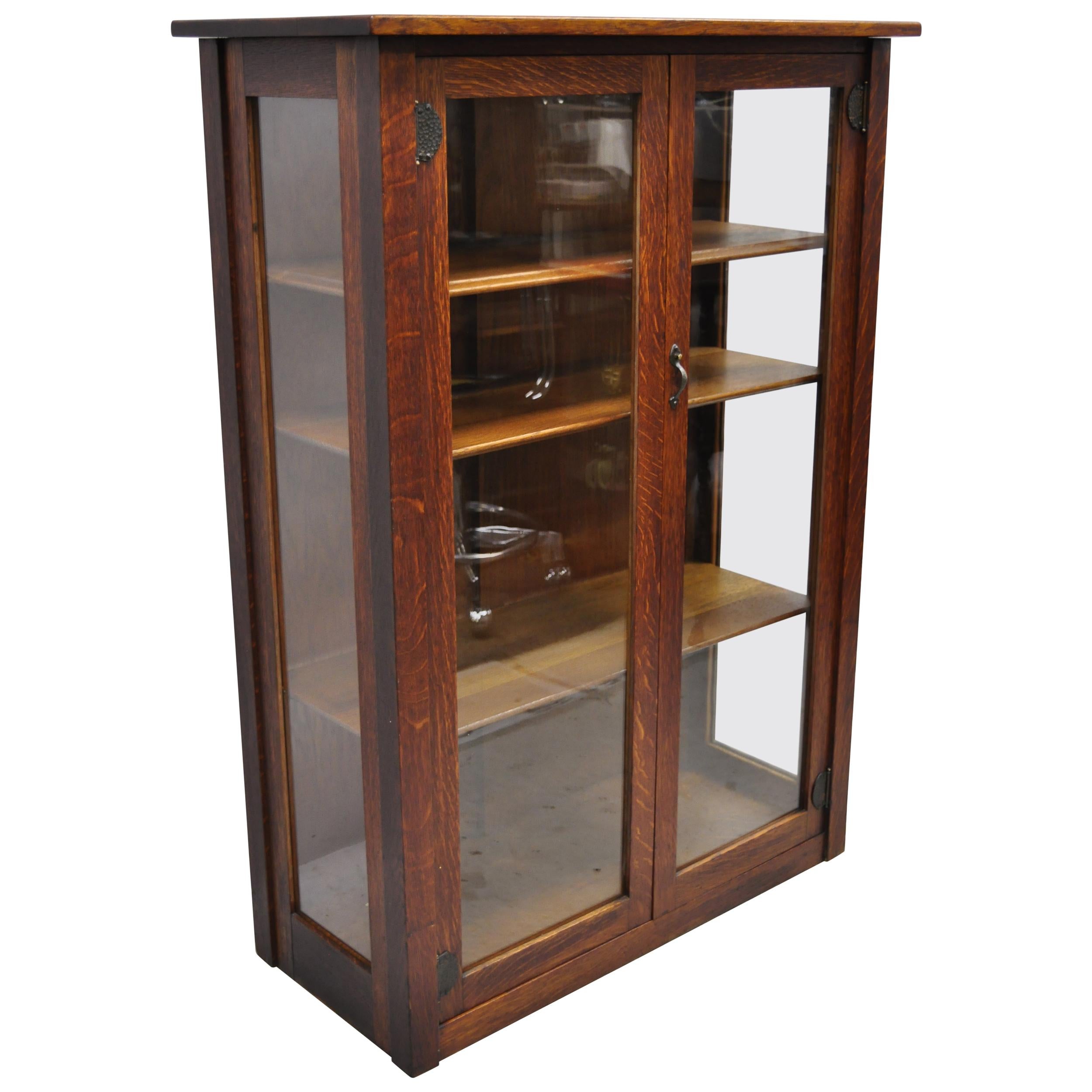 Stickley Brothers Quaint Furniture Mission Oak Two Door Bookcase China Cabinet