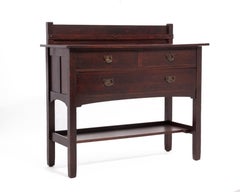 Stickley Brothers Sideboard Server Copper Hardware Mission Oak Art & Crafts