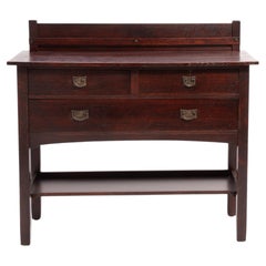 Stickley Brothers Sideboard Server Copper Hardware Mission Oak Art & Crafts