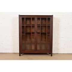 Stickley Brothers Style Antique Arts & Crafts Bookcase Cabinet, Circa 1920s