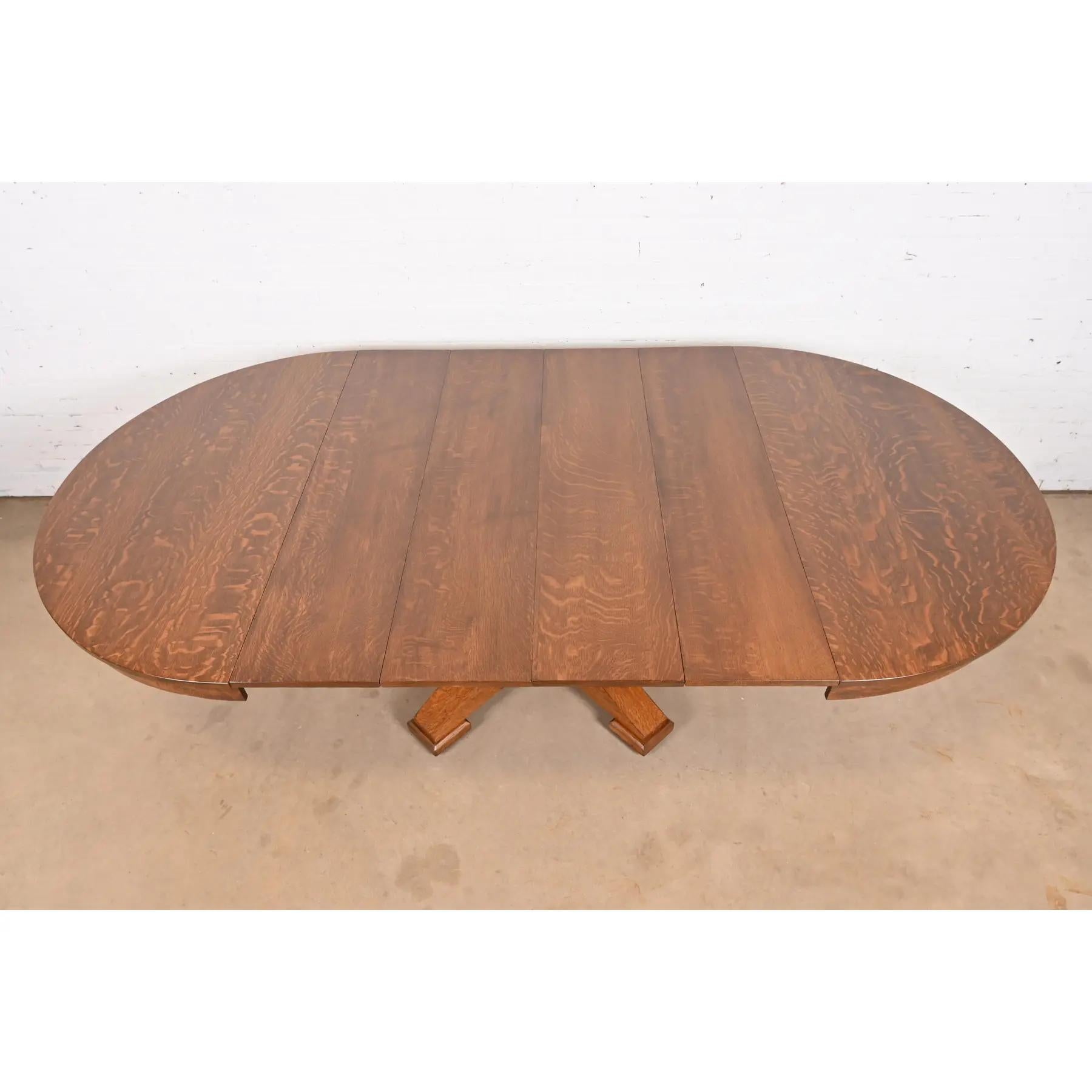 Table de salle à manger de style Brothers Antique Mission Arts & Crafts, refinished en vente 3