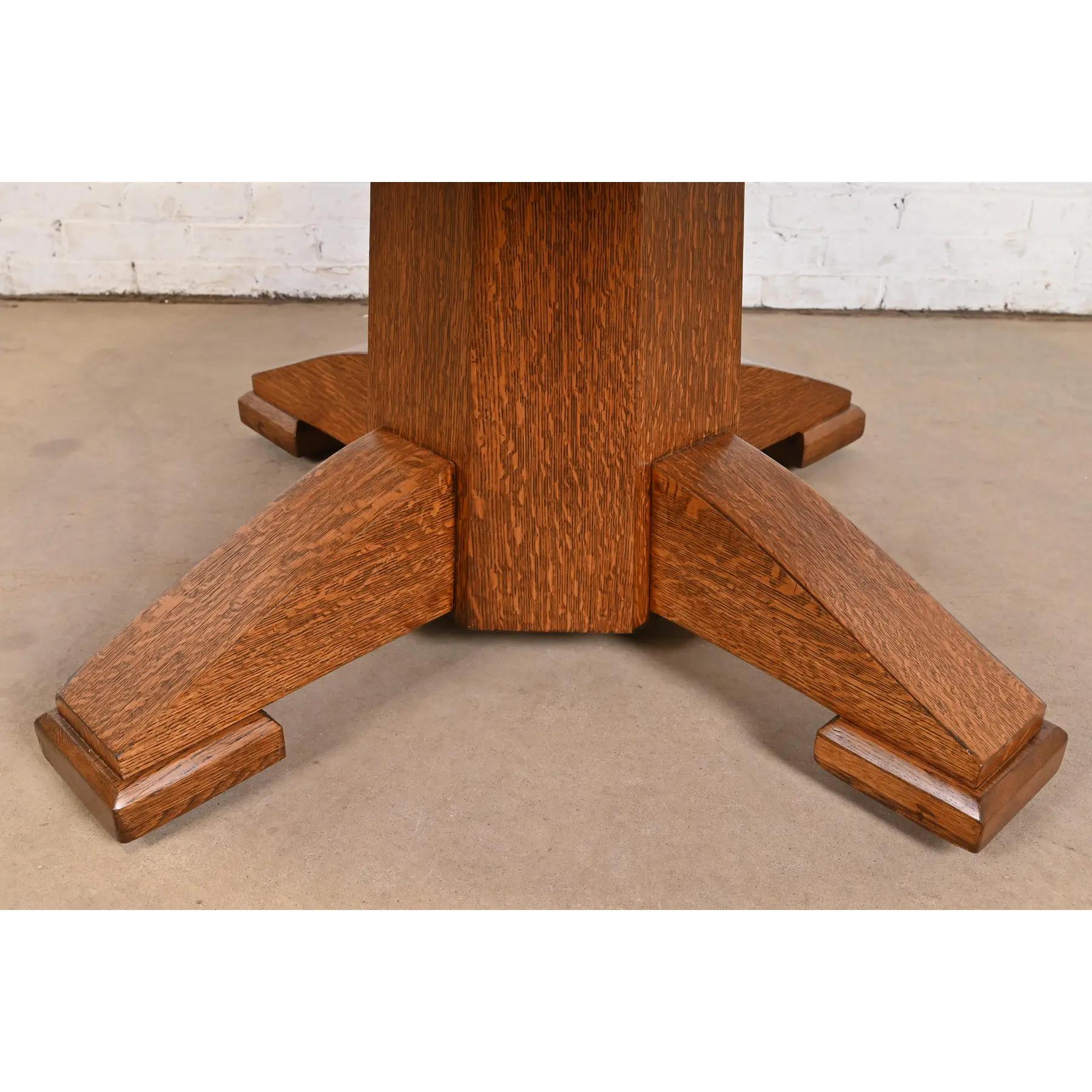 Table de salle à manger de style Brothers Antique Mission Arts & Crafts, refinished en vente 5