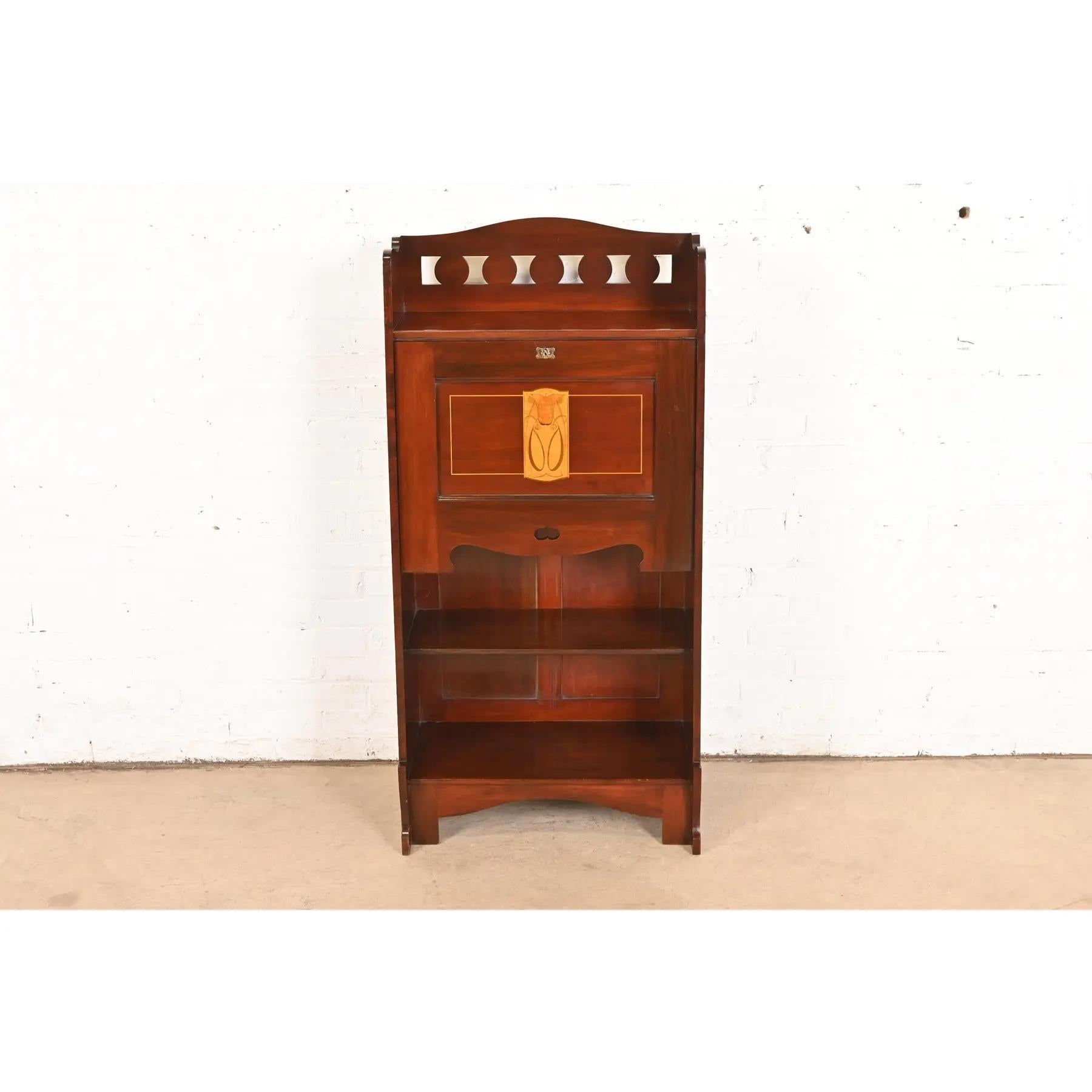 American Stickley Brothers Style Antique Mission Arts & Crafts Mahogany Secretary Desk For Sale