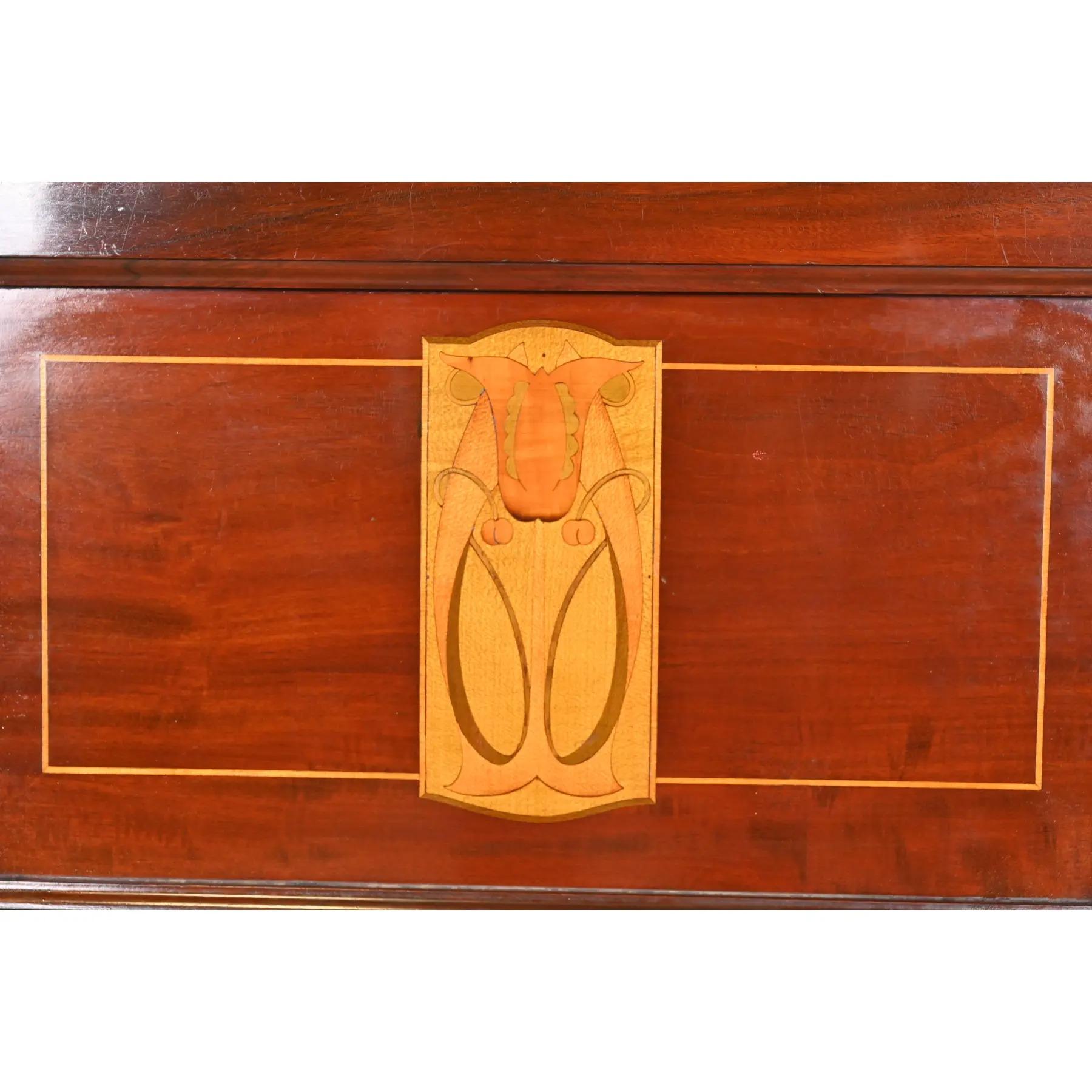 Stickley Brothers Style Antique Mission Arts & Crafts Mahogany Secretary Desk For Sale 2