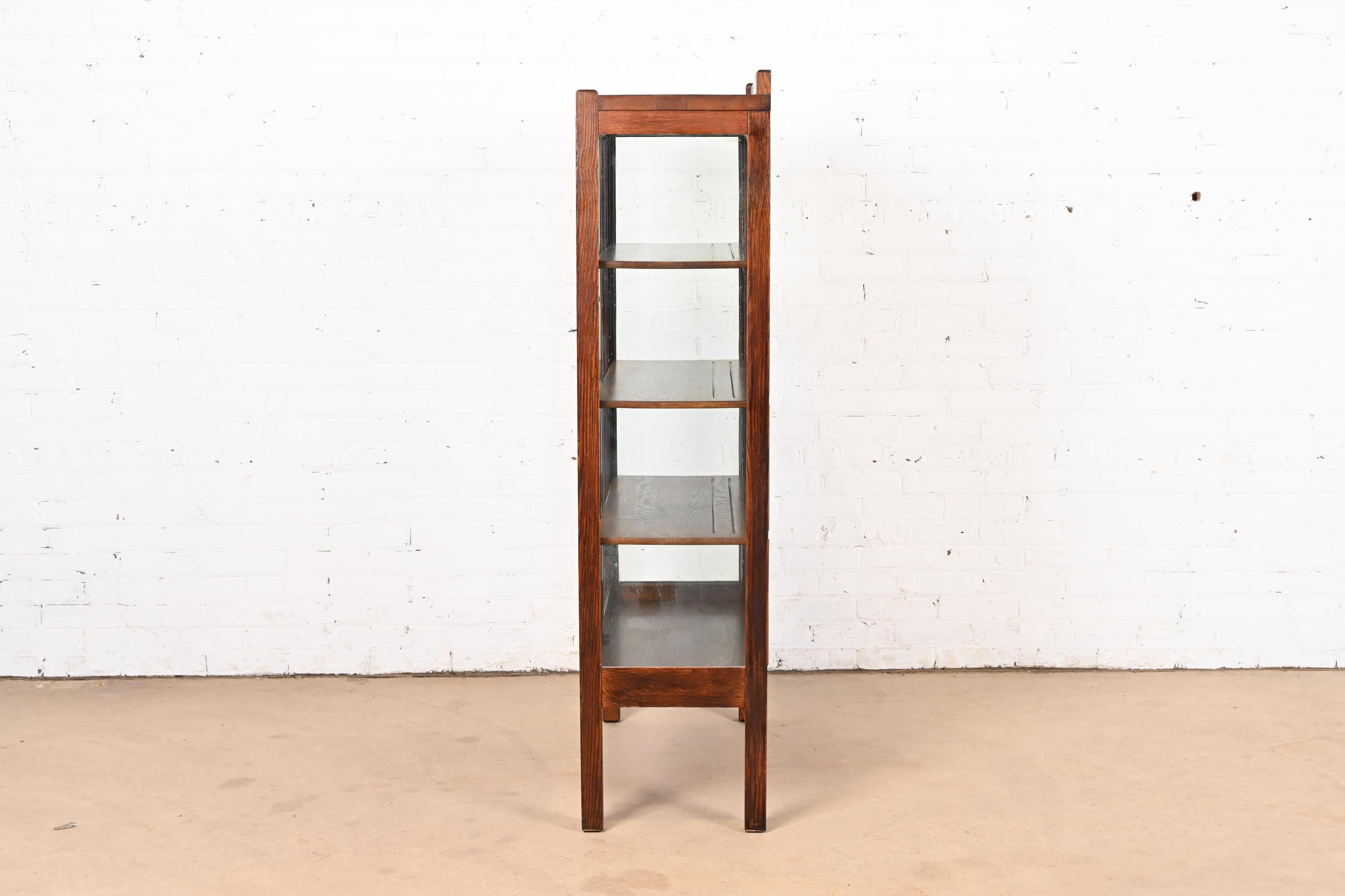 Stickley Brothers Style Antique Mission Oak Arts and Crafts Bookcase Cabinet 5
