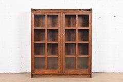 Stickley Brothers Style Antique Mission Oak Arts and Crafts Bookcase, Circa 1900