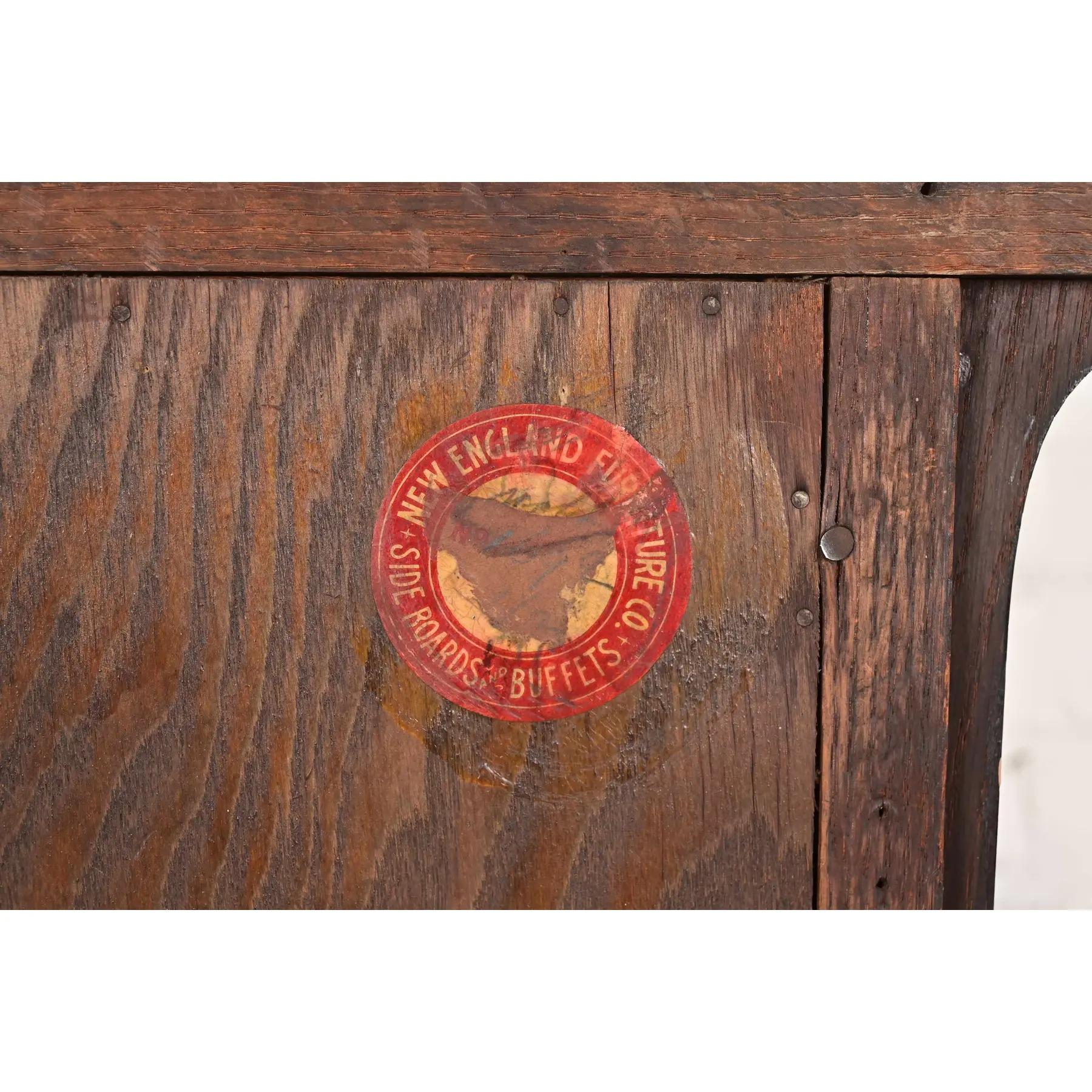 Mobile libreria in stile Stickley Brothers, antico Mission Arts & Crafts in quercia in vendita 6