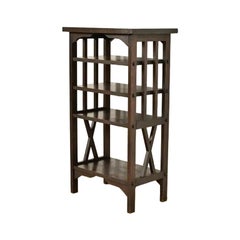 Stickley Brothers Style Antique Mission Oak Arts & Crafts Bookstand, Circa 1910