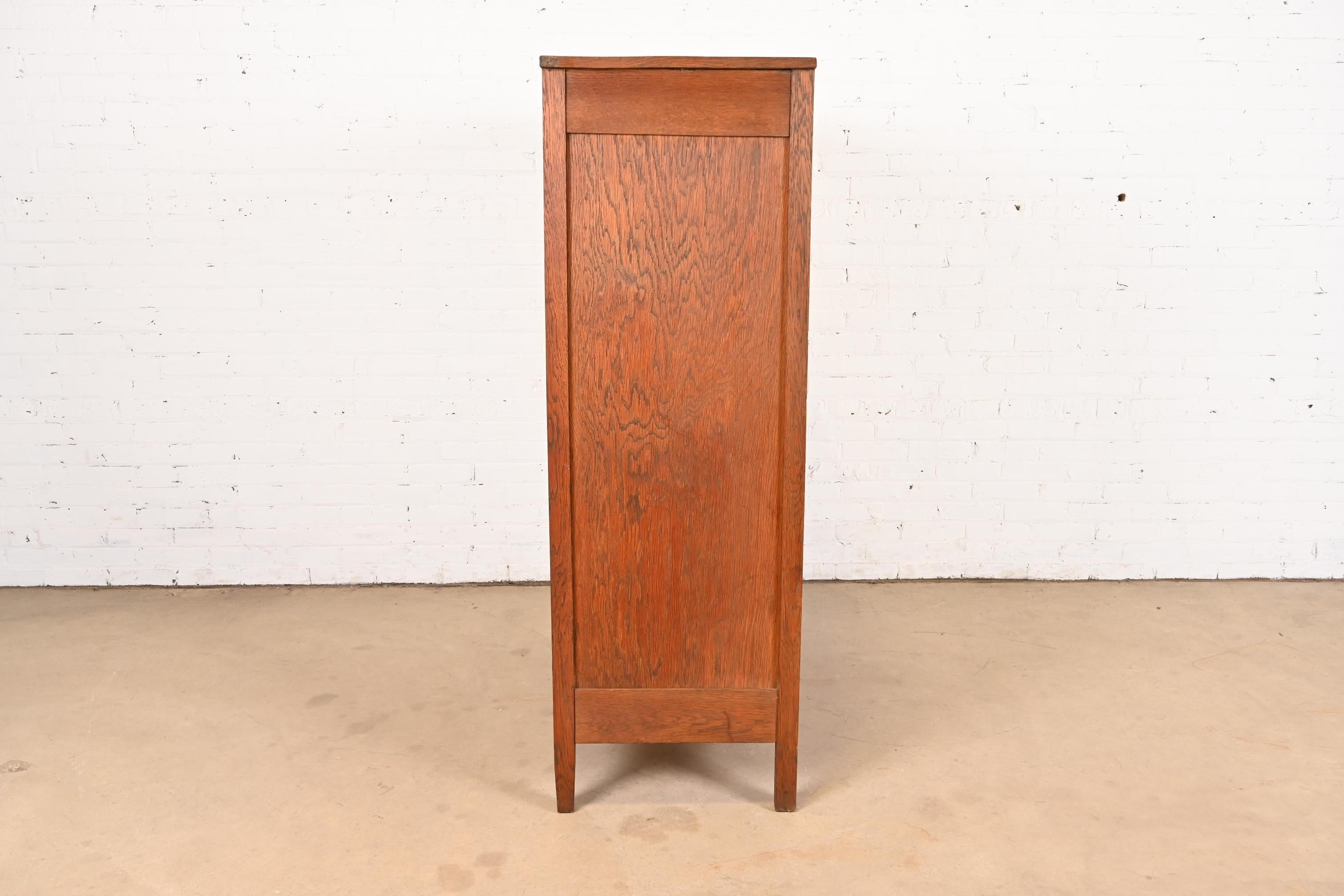 Stickley Brothers Style Antique Mission Oak Arts & Crafts Chifferobe or Armoire  12