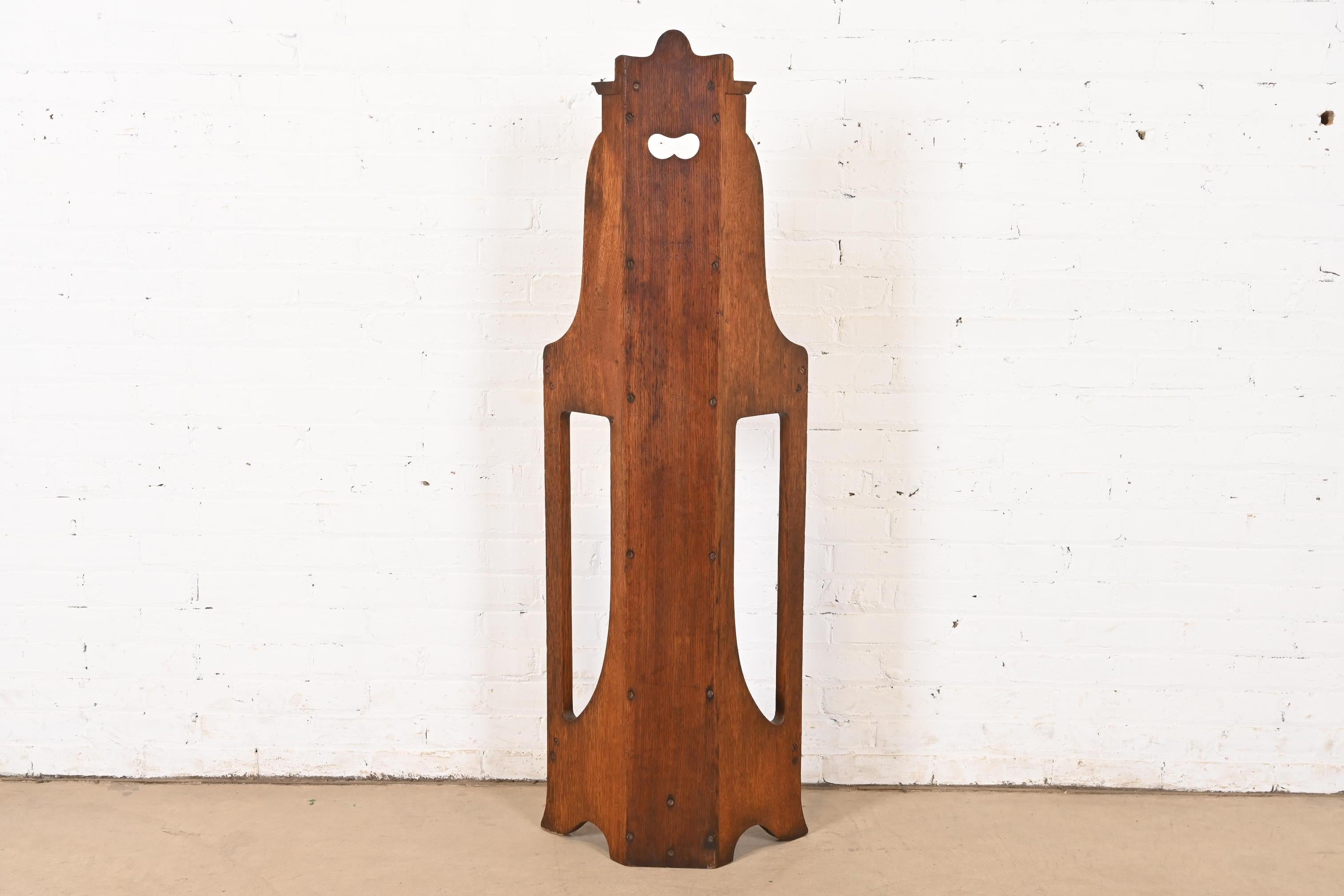 Stickley Brothers Style Antique Mission Arts & Craft Oak Corner Umbrella Stand en vente 4