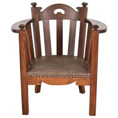 Stickley Brothers Style Antique Mission Oak Arts & Crafts Cube Club Chair