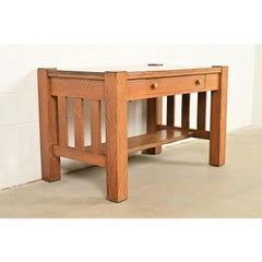 Stickley Brothers Style Antique Mission Oak Arts & Crafts Desk, Circa 1900