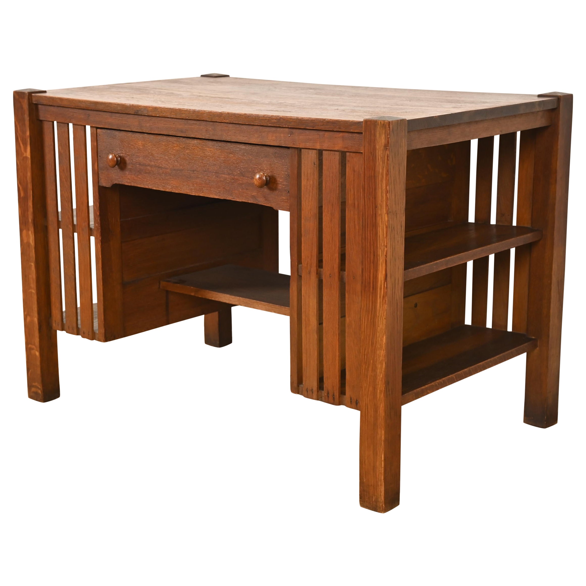 Stickley Brothers Style Antiker Mission Arts & Crafts-Schreibtisch, CIRCA 1900