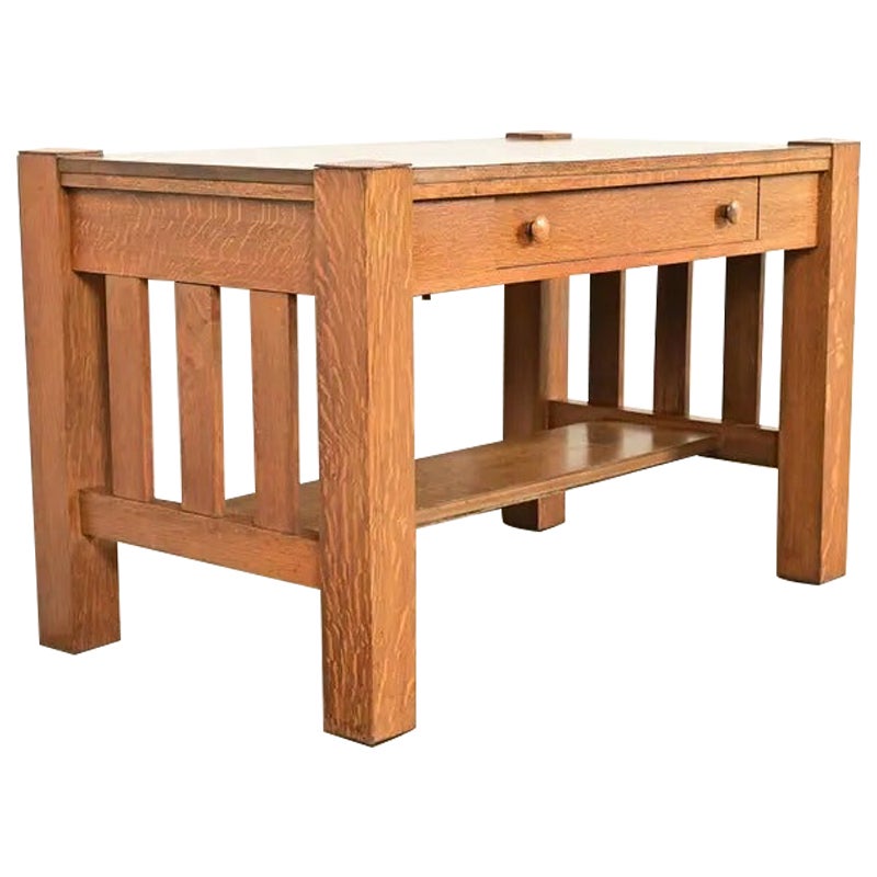 Bureau antique Mission Arts & Crafts en Oak, Circa 1900, style Stickley Brothers