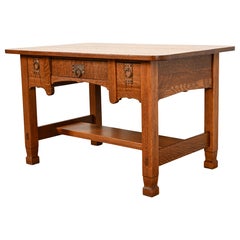 Stickley Brothers Style Antique Mission Oak Arts & Crafts Desk, Circa 1910