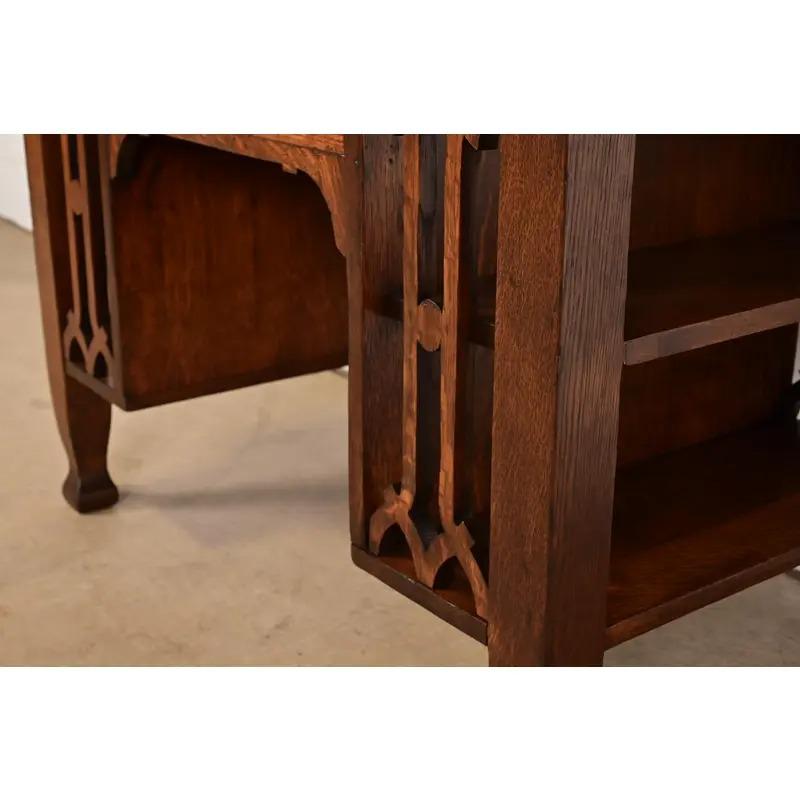 Scrivania Mission Arts & Crafts di Stickley Brothers in stile Oak, appena rifinita in vendita 4