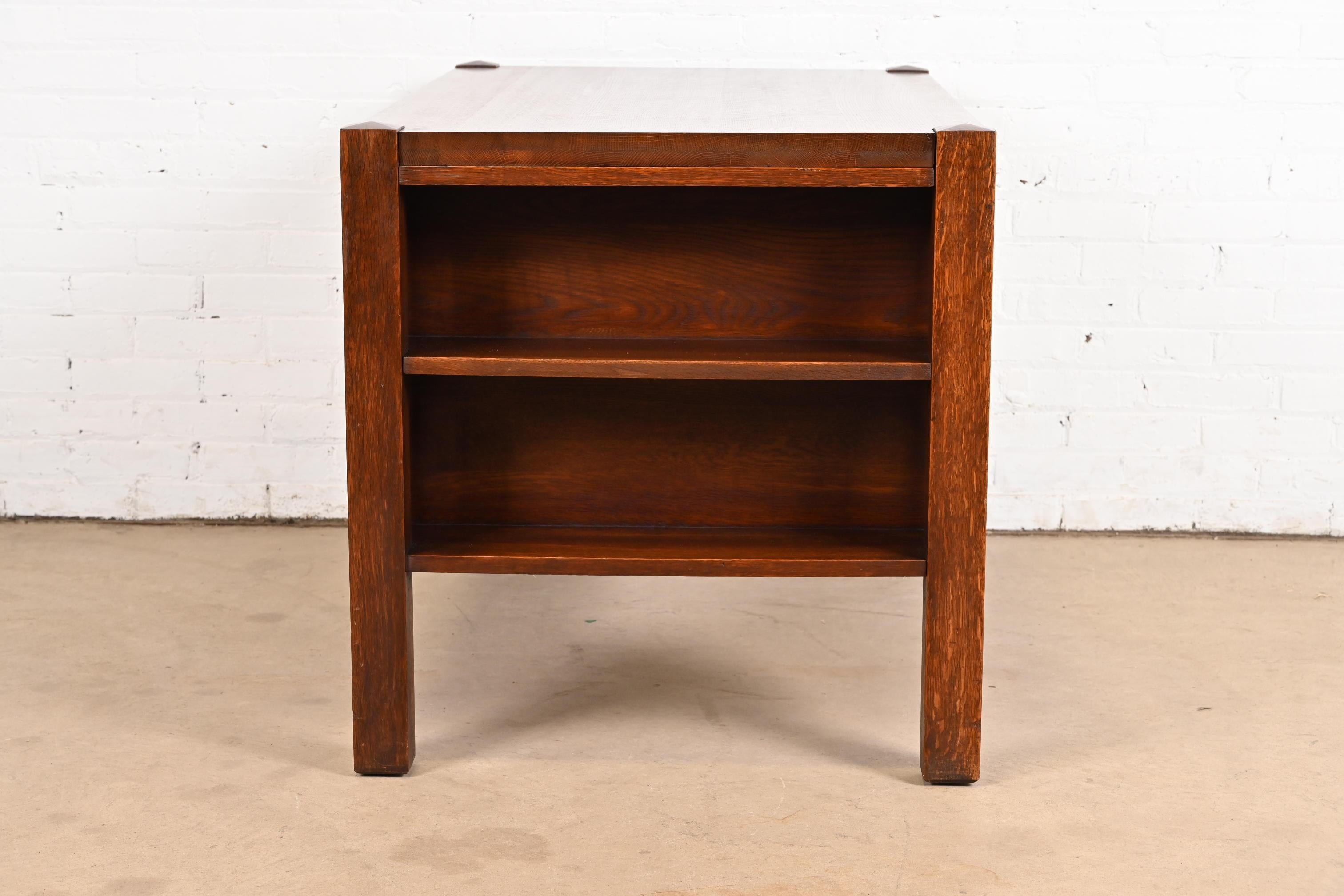 Stickley Brothers Stil Antiker Mission Eichenholz Arts & Crafts Schreibtisch oder Bibliothekstisch im Angebot 5