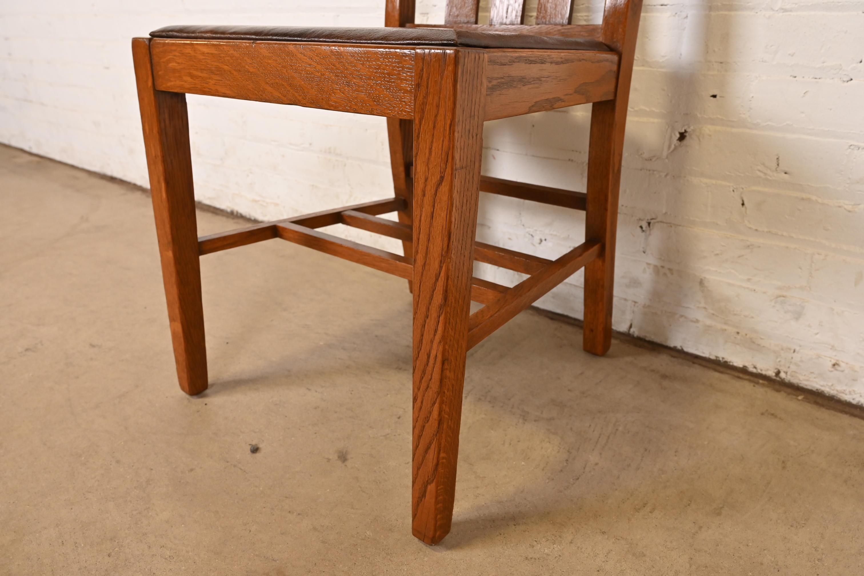 Stickley Brothers Stil Antike Mission Arts & Crafts Eiche Schreibtisch oder Beistellstuhl im Angebot 1
