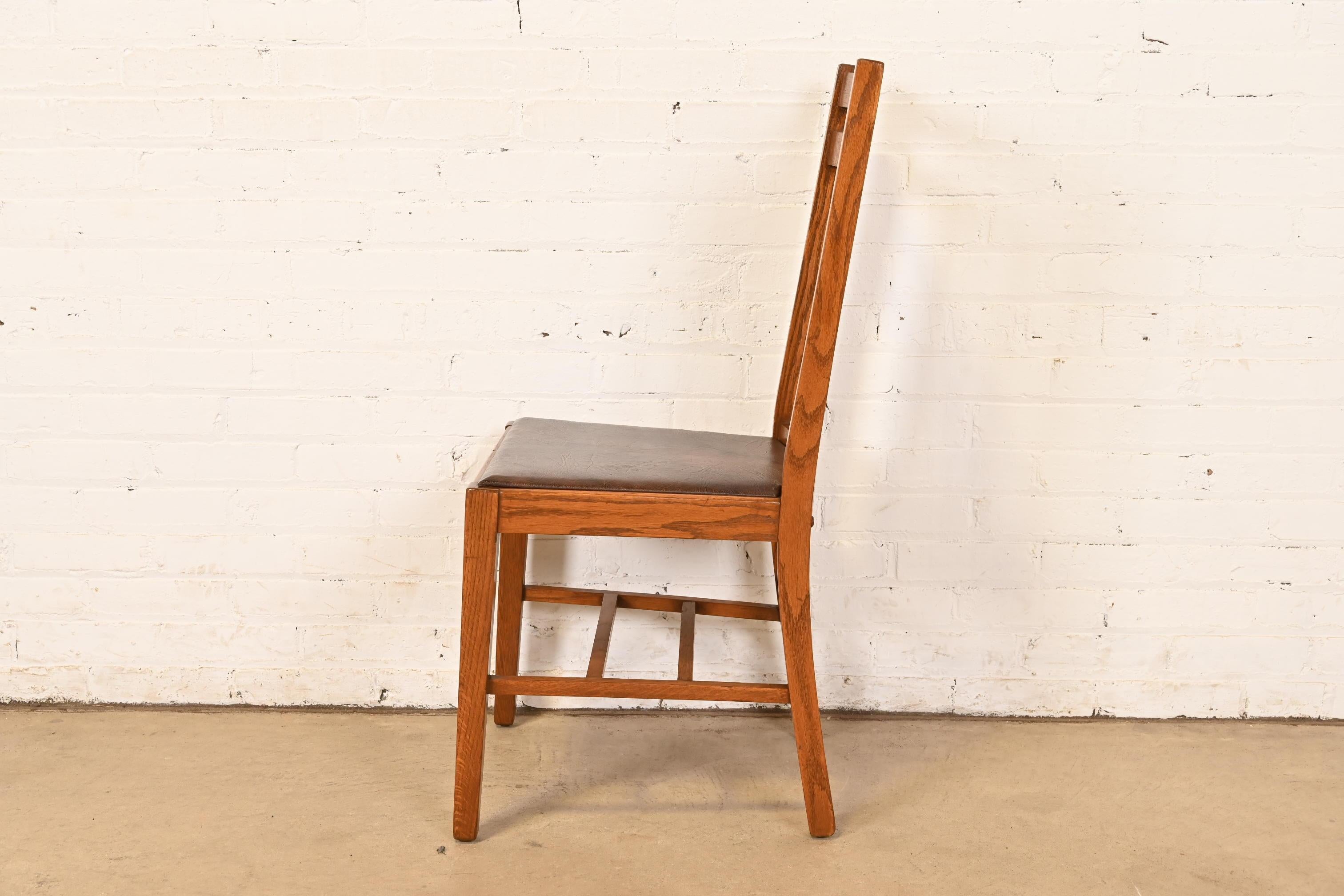 Stickley Brothers Stil Antike Mission Arts & Crafts Eiche Schreibtisch oder Beistellstuhl im Angebot 2