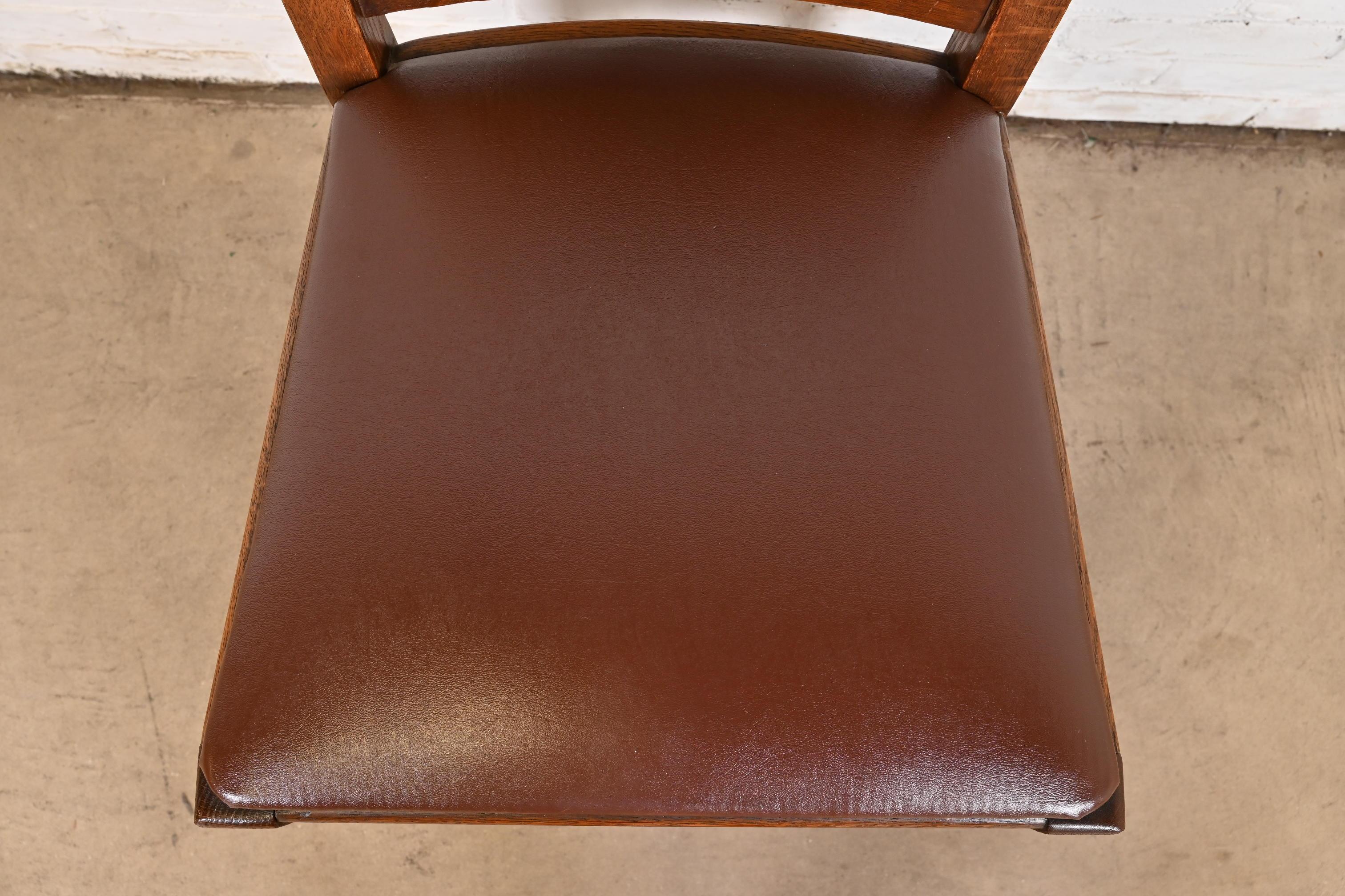 Stickley Brothers Style Antique Mission Oak Arts & Crafts Dining Chairs 3