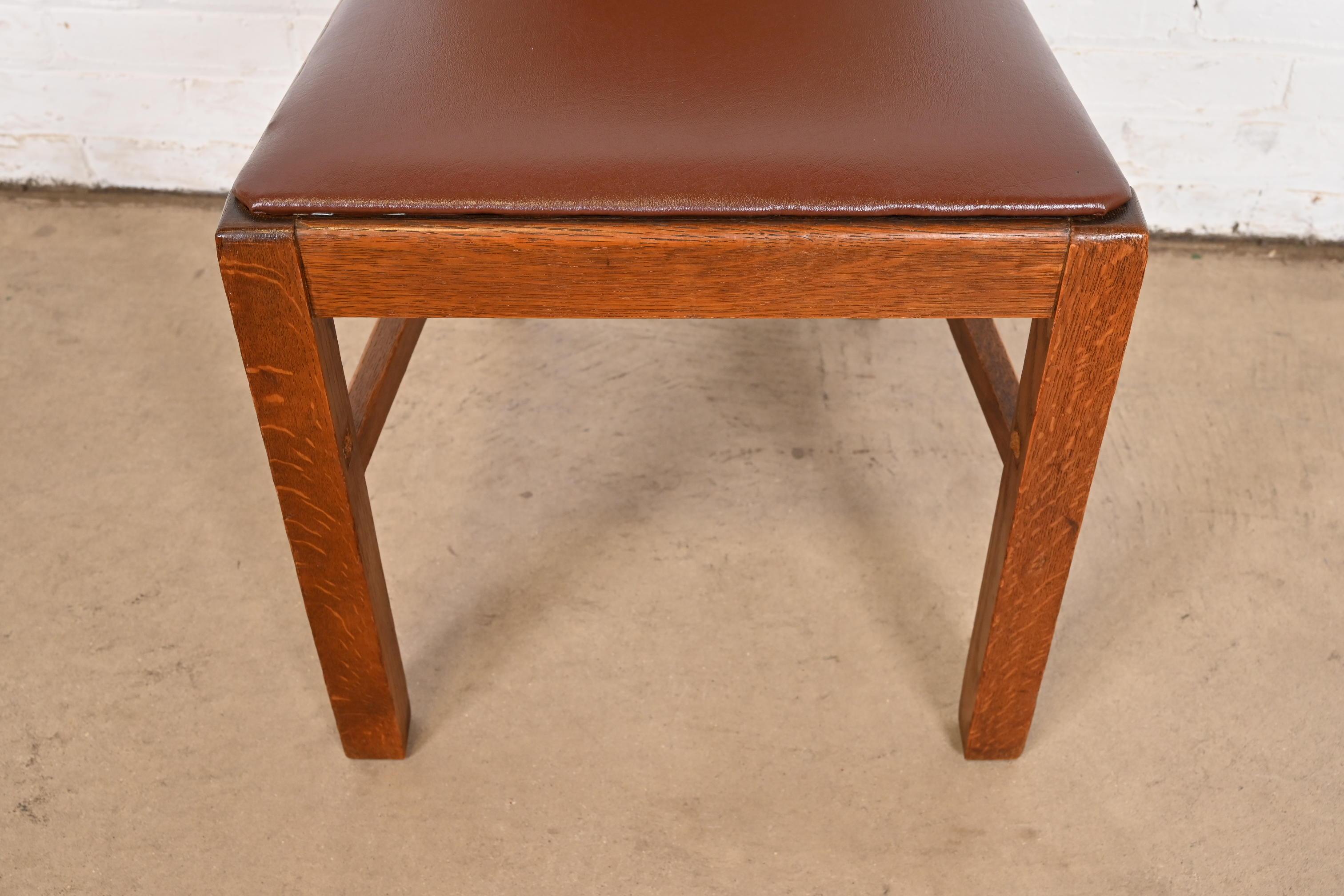 Stickley Brothers Style Antique Mission Oak Arts & Crafts Dining Chairs 4
