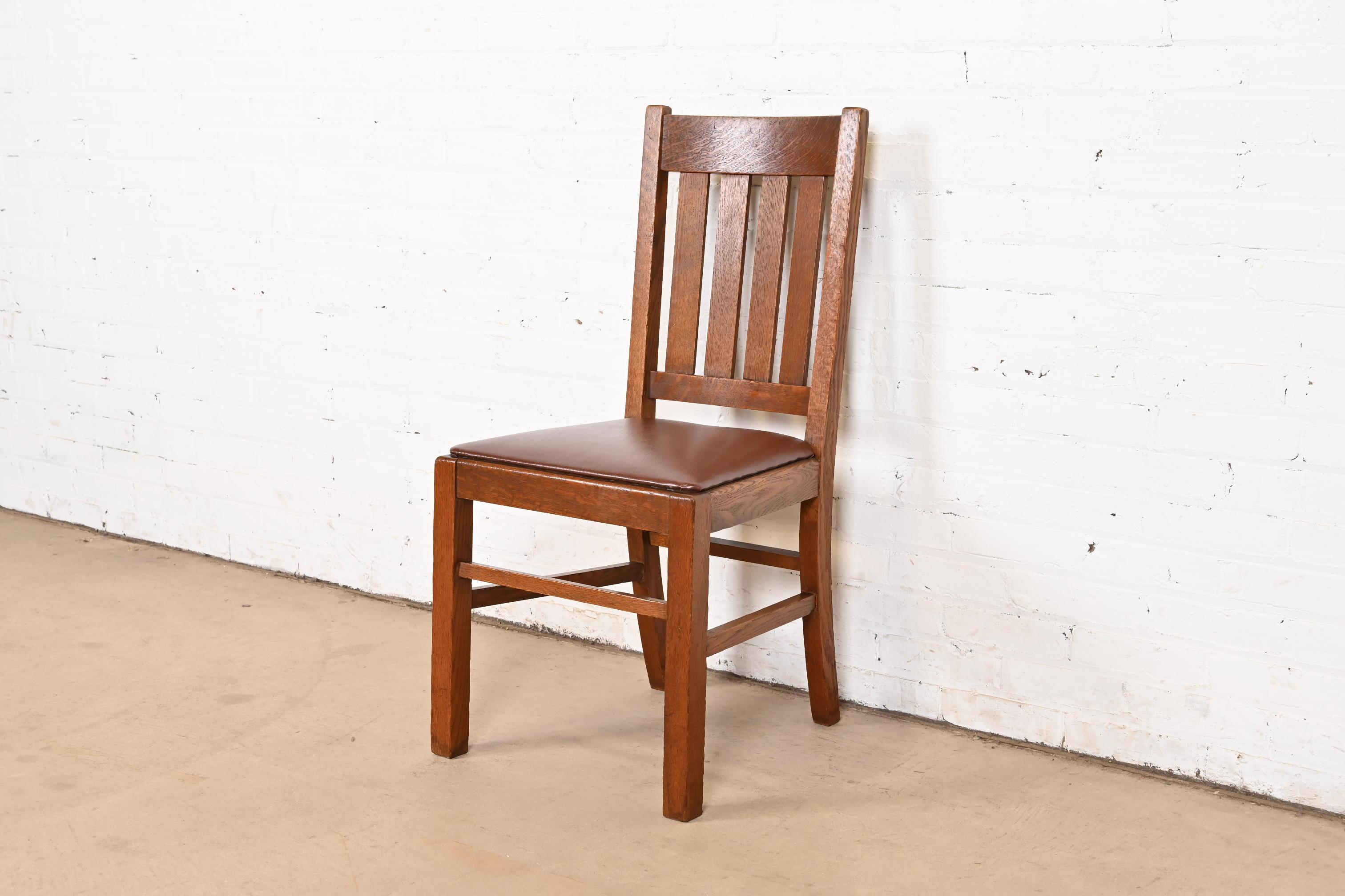Stickley Brothers Style Antique Mission Oak Arts & Crafts Dining Chairs 1