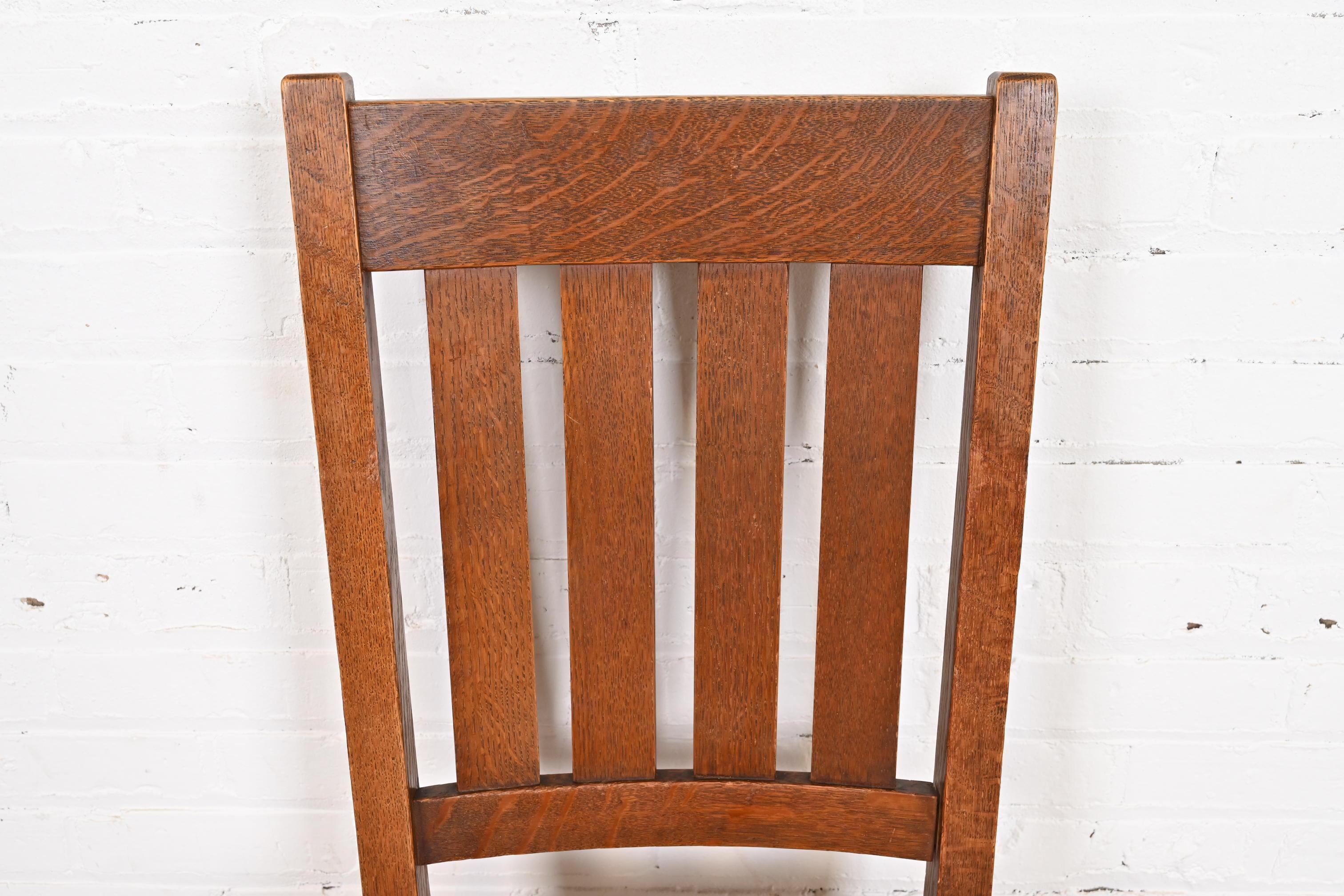 Stickley Brothers Style Antique Mission Oak Arts & Crafts Dining Chairs 2