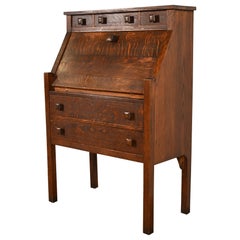 Stickley Brothers Style Antique Mission Oak Arts & Crafts Drop Front Desk