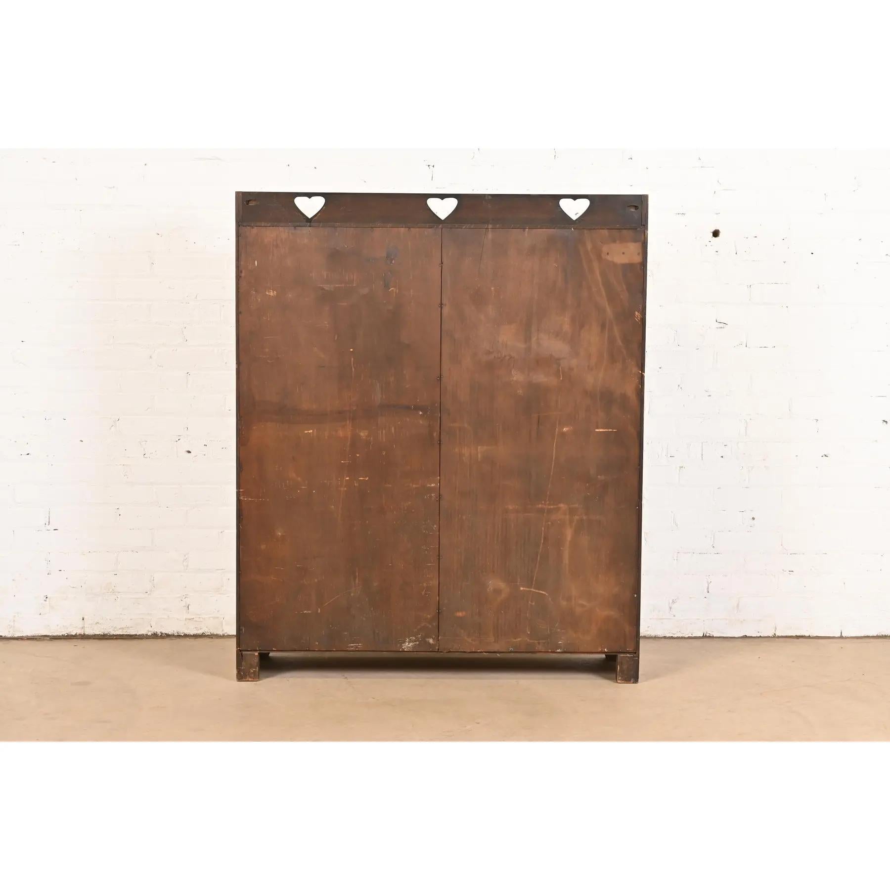 Bibliothèque ancienne Mission en chêne Arts & Crafts avec façade en verre de style Stickley Brothers en vente 4